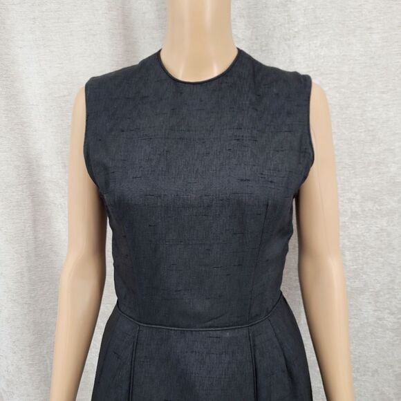 Gay Gibson Vintage 60s Black Dress A-Line Mod Style Inverted Pleated Skirt - Picture 2 of 15